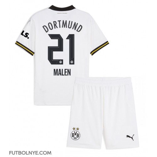 Camiseta Borussia Dortmund Donyell Malen #21 Tercera Equipación para niños 2024-25 manga corta (+ pantalones cortos)